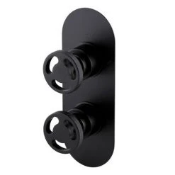 Arezzo Matt Black Industrial Style Shower System with Concealed Valve, Head + Handset -ShowerLux Shop IS4MBPK d1 460
