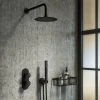 Arezzo Matt Black Industrial Style Shower System with Concealed Valve, Head + Handset -ShowerLux Shop IS4MBPK n p
