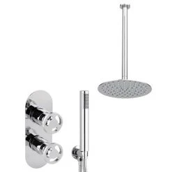 Arezzo Chrome Industrial Style Shower System with Concealed Valve, Handset + Ceiling Mounted Head 13 Arezzo Chrome Industrial Style Shower System with Concealed Valve, Handset + Ceiling Mounted Head -ShowerLux Shop IS5CHPK d6 460