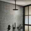 Arezzo Matt Black Industrial Style Shower System with Valve, Handset + Ceiling Mounted Head 1 Arezzo Matt Black Industrial Style Shower System with Valve, Handset + Ceiling Mounted Head -ShowerLux Shop IS5MBPK n p