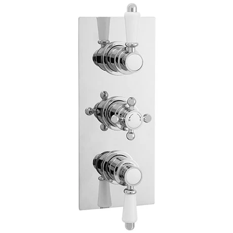 Nuie Edwardian Triple Concealed Thermostatic Shower Valve with Rectangular Plate - ITY315 3 Nuie Edwardian Triple Concealed Thermostatic Shower Valve with Rectangular Plate - ITY315