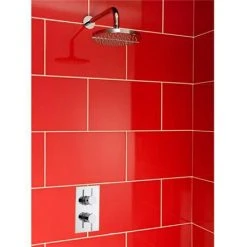 Nuie - Series F II Twin Concealed Thermostatic Shower Valve with Round Shower Head 9 Nuie - Series F II Twin Concealed Thermostatic Shower Valve with Round Shower Head -ShowerLux Shop JTY312CRZRDARM d3 375