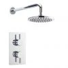 Nuie - Series F II Twin Concealed Thermostatic Shower Valve with Round Shower Head -ShowerLux Shop JTY312CRZRDARM p