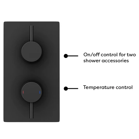 Arezzo Round Modern Twin Concealed Shower Valve with Diverter - Matt Black 6 Arezzo Round Modern Twin Concealed Shower Valve with Diverter - Matt Black - Image 4