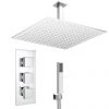 Milan Shower Package (inc. 400x400mm Square Rainfall Shower Head + Wall Mounted Handset) 1 Milan Shower Package (inc. 400x400mm Square Rainfall Shower Head + Wall Mounted Handset) -ShowerLux Shop MCSP01 prod