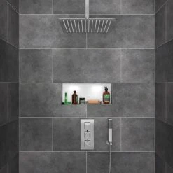 Milan Shower Package (inc. 400x400mm Square Rainfall Shower Head + Wall Mounted Handset) 11 Milan Shower Package (inc. 400x400mm Square Rainfall Shower Head + Wall Mounted Handset) -ShowerLux Shop MCSP01 detail2 460