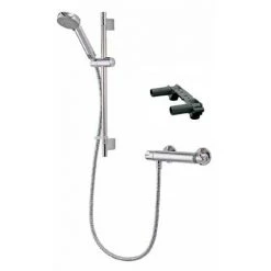 Aqualisa - Midas 100 Exposed Thermostatic Bar Valve with Slide Rail Kit & Easy Fit Bracket - MD100EBAR