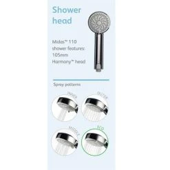 Aqualisa Midas 110 Bath Shower Mixer with Adjustable Head - MD110BSM -ShowerLux Shop MD110BSM D3N 460