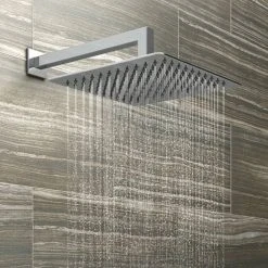 Milan Square Concealed Individual Stop Tap + Thermostatic Control Valve with 300mm Shower Head 8 Milan Square Concealed Individual Stop Tap + Thermostatic Control Valve with 300mm Shower Head -ShowerLux Shop MIL ISV PK1 d1 460