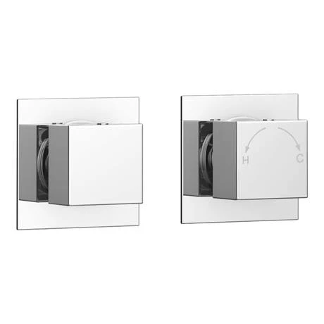 Milan Square Concealed Individual Stop Tap + Thermostatic Control Valve with 300mm Shower Head 7 Milan Square Concealed Individual Stop Tap + Thermostatic Control Valve with 300mm Shower Head - Image 5