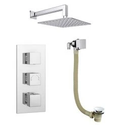 Milan 2 Outlet Shower System (Fixed Shower Head + Overflow Bath Filler) -ShowerLux Shop MIL2SS detail2 460