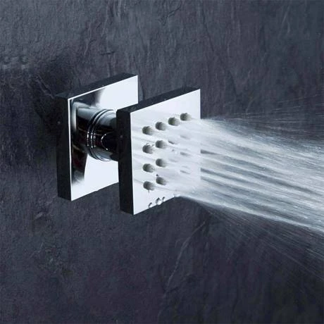 Milan Square Modern Shower System with Handset, 4 Body Jets + 200 x 200mm Shower Head 7 Milan Square Modern Shower System with Handset, 4 Body Jets + 200 x 200mm Shower Head - Image 5