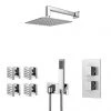 Milan Square Modern Shower System with Handset, 4 Body Jets + 200 x 200mm Shower Head -ShowerLux Shop MIL3SS p