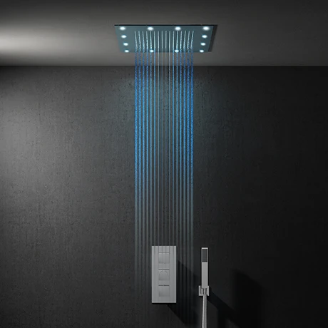 Milan 400mm LED Square Shower Package with Concealed Valve + Handset 3 Milan 400mm LED Square Shower Package with Concealed Valve + Handset