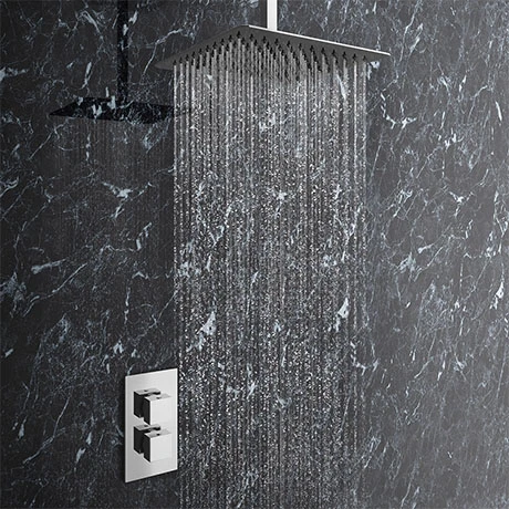 Milan Twin Concealed Shower Valve inc. Ultra Thin 300 x 300mm Head + Vertical Arm 3 Milan Twin Concealed Shower Valve inc. Ultra Thin 300 x 300mm Head + Vertical Arm