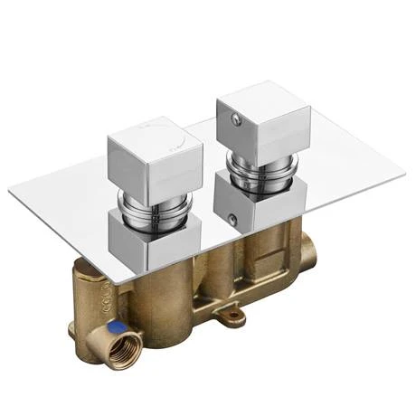 Milan Twin Shower Valve inc. Outlet Elbow, Handset + Ultra Thin Head with Vertical Arm 4 Milan Twin Shower Valve inc. Outlet Elbow, Handset + Ultra Thin Head with Vertical Arm - Image 2