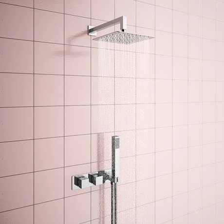 Milan Square Wall Mounted Thermostatic Shower Valve with Handset 5 Milan Square Wall Mounted Thermostatic Shower Valve with Handset - Image 3