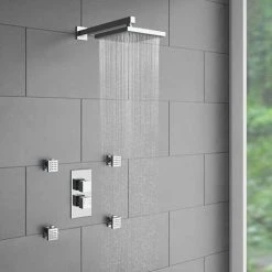 Milan Twin Square Concealed Shower Valve with Diverter - Chrome 10 Milan Twin Square Concealed Shower Valve with Diverter - Chrome -ShowerLux Shop MISVC01D d2 460