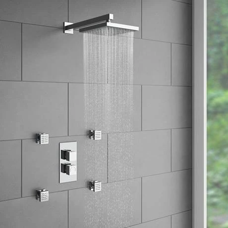 Milan Twin Square Concealed Shower Valve with Diverter - Chrome 5 Milan Twin Square Concealed Shower Valve with Diverter - Chrome - Image 3