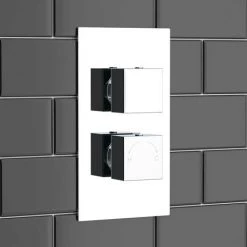 Milan Modern Square Concealed Twin Shower Valve - Chrome 9 Milan Modern Square Concealed Twin Shower Valve - Chrome -ShowerLux Shop MISVC01 nw d2 460