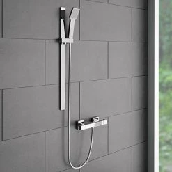 Milan Bar Shower Package w. Flat Minimalist Slider Handset Kit