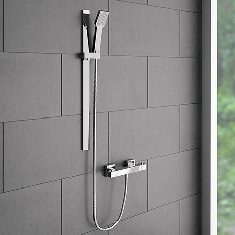 Milan Bar Shower Package w. Flat Minimalist Slider Handset Kit 3 Milan Bar Shower Package w. Flat Minimalist Slider Handset Kit