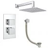 Milan Modern Shower Package (Fixed Shower Head + Overflow Bath Filler) 1 Milan Modern Shower Package (Fixed Shower Head + Overflow Bath Filler) -ShowerLux Shop MMSP PK p