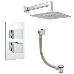 Milan Modern Shower Package (Fixed Shower Head + Overflow Bath Filler)