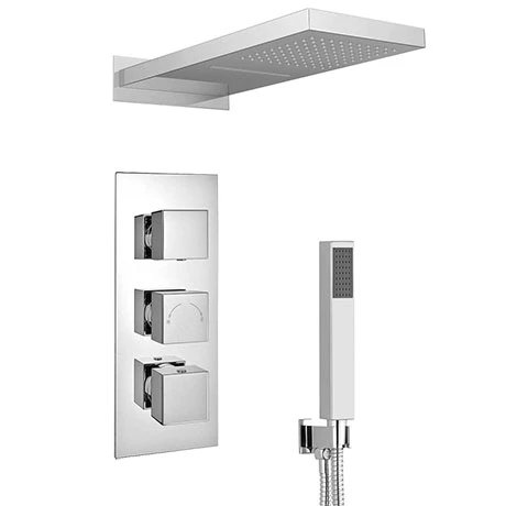 Milan Shower Pack (Rainfall / Waterfall Shower Head, Outlet Elbow w. Parking Bracket + Handset) 3 Milan Shower Pack (Rainfall / Waterfall Shower Head, Outlet Elbow w. Parking Bracket + Handset)
