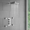 Milan Square Concealed Triple Shower Valve with Fixed Head & 4 Body Jets - Chrome 1 Milan Square Concealed Triple Shower Valve with Fixed Head & 4 Body Jets - Chrome -ShowerLux Shop MSQSVBJ p