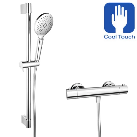 Monza Cool Touch Thermostatic Bar Valve + Slider Rail Kit 3 Monza Cool Touch Thermostatic Bar Valve + Slider Rail Kit