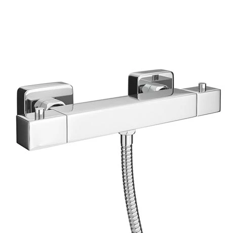 Milan Square Thermostatic Bar Shower Valve - Chrome 3 Milan Square Thermostatic Bar Shower Valve - Chrome