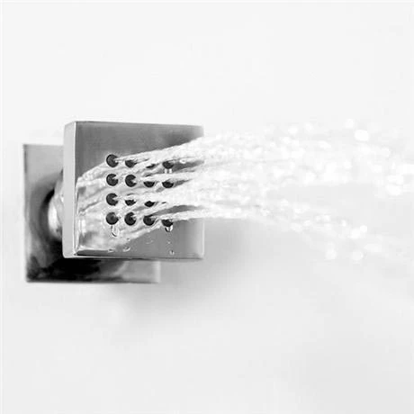 Milan Square Triple Shower Package with Diverter Valve, Head, 4 Body Jets + Slider 5 Milan Square Triple Shower Package with Diverter Valve, Head, 4 Body Jets + Slider - Image 3