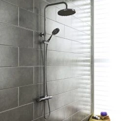 Monza Modern Round Thermostatic Shower - Chrome