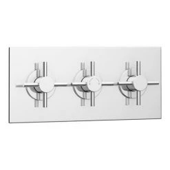 Pablo Triple Crosshead Concealed Thermostatic Shower Valve - Chrome 13 Pablo Triple Crosshead Concealed Thermostatic Shower Valve - Chrome -ShowerLux Shop PBSV3 d3 460