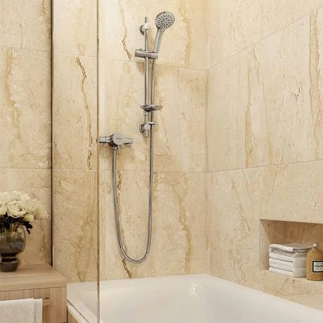 Bristan Prism Thermostatic Exposed Single Control Shower Valve with Adjustable Riser Kit - PM2-SQSHXAR-C 4 Bristan Prism Thermostatic Exposed Single Control Shower Valve with Adjustable Riser Kit - PM2-SQSHXAR-C - Image 2