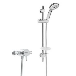Bristan Prism Thermostatic Exposed Single Control Shower Valve with Adjustable Riser Kit - PM2-SQSHXAR-C
