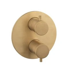 Crosswater MPRO Industrial Unlacquered Brushed Brass Crossbox 1 Outlet Trim Set