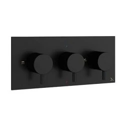 Crosswater MPRO Triple Concealed Thermostatic Shower Valve - Matt Black - PRO2001RM+