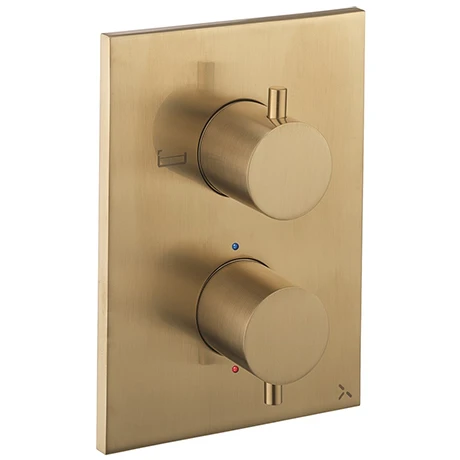 Crosswater - Brushed Brass MPRO Crossbox 2 Outlet (Bath/Shower Icons) Trim & Levers Finishing Kit 3 Crosswater - Brushed Brass MPRO Crossbox 2 Outlet (Bath/Shower Icons) Trim & Levers Finishing Kit