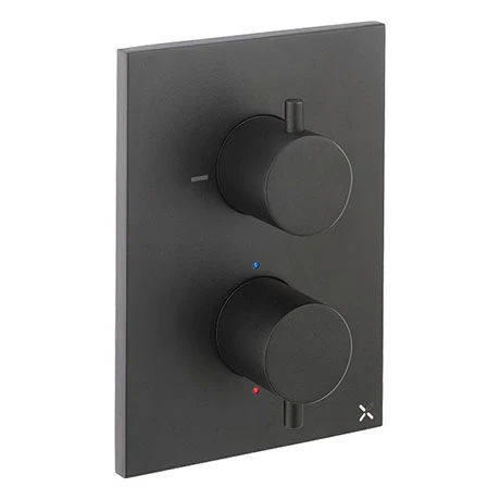 Crosswater - Matt Black MPRO Crossbox 2 Outlet (Bath/Shower Icons) Trim & Levers Finishing Kit 3 Crosswater - Matt Black MPRO Crossbox 2 Outlet (Bath/Shower Icons) Trim & Levers Finishing Kit