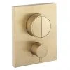 Crosswater MPRO Crossbox Push Brushed Brass Effect 2 Outlet Trim Set 1 Crosswater MPRO Crossbox Push Brushed Brass Effect 2 Outlet Trim Set -ShowerLux Shop PROCBPUSH1500LBPF P
