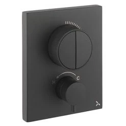 Crosswater MPRO Crossbox Push Matt Black 2 Outlet Trim Set