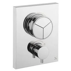 Crosswater MPRO Crossbox Push Chrome 3 Outlet Trim Set