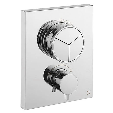 Crosswater MPRO Crossbox Push Chrome 3 Outlet Trim Set 3 Crosswater MPRO Crossbox Push Chrome 3 Outlet Trim Set