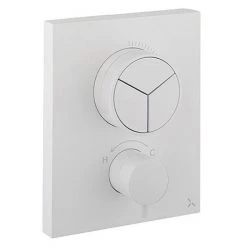 Crosswater MPRO Crossbox Push Matt White 3 Outlet Trim Set