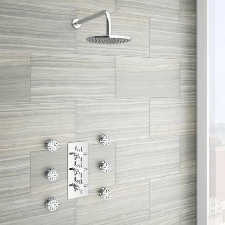 Pablo Triple Crosshead Concealed Thermostatic Shower Valve - Chrome 4 Pablo Triple Crosshead Concealed Thermostatic Shower Valve - Chrome - Image 2
