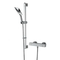 Bristan Quadrato Thermostatic Bar Shower Valve inc. Rigid Riser + Fast Fit Kit