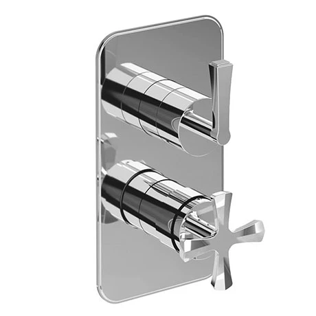 Burlington Riviera Chrome Art Deco 1 Outlet Thermostatic Concealed Shower Valve 3 Burlington Riviera Chrome Art Deco 1 Outlet Thermostatic Concealed Shower Valve