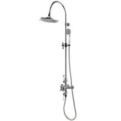 RAK Washington Art Deco Exposed Thermostatic Shower Column with Fixed Head and Shower Kit - RAKWTN6001